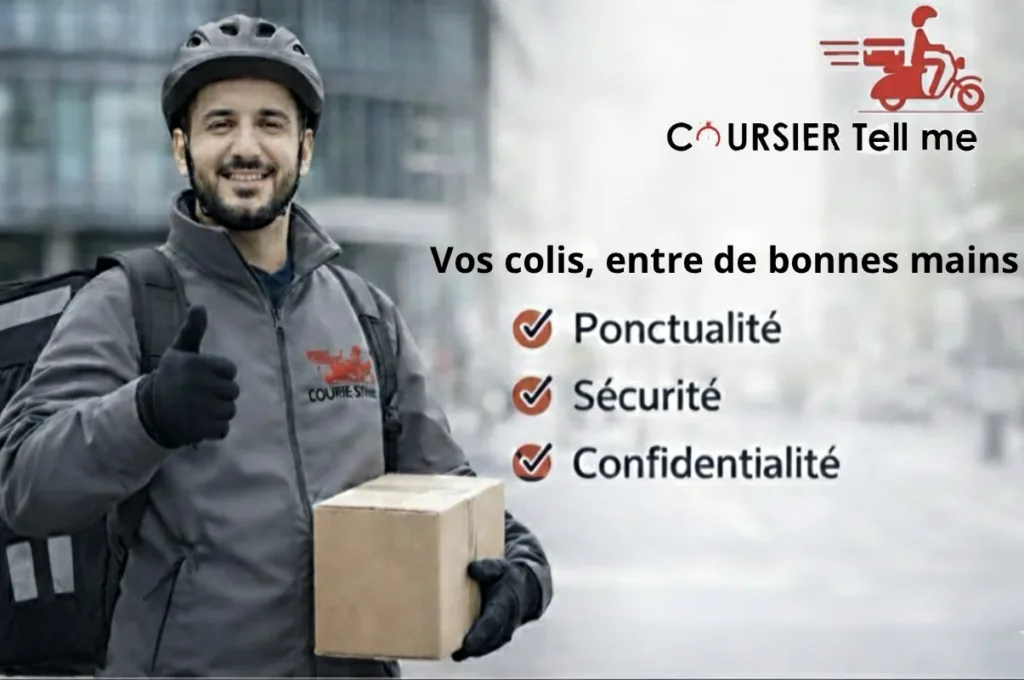 Livreur Coursier Tell me livre un colis en sécurité, ponctualité et confidentialité
